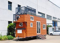 Light Steel Frame Prefab Tiny House On Wheels With Small Terrace For Sale And For Rent
