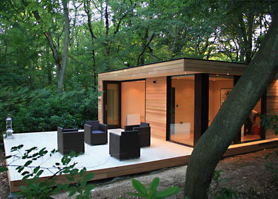 Beautiful Prefab Tiny House Garden Studio Cabin With Deck Modular Homes