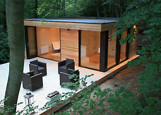 Beautiful Prefab Tiny House Garden Studio Cabin With Deck Modular Homes