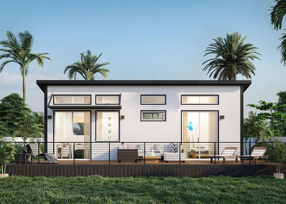Licht stalen frame huisontwerp voor gezinswoningen aan zee, modulaire vakantiewoningen