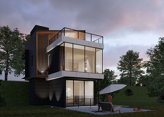 AS/NZS/USA Standard Prefab Light Steel Frame House For Living Luxury Modular Hotel Eenheid