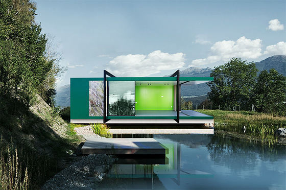 Luxe hut Modulaire blokhut Huizen Gebouwd met licht stalen frame, Complete geprefabriceerde huis kits