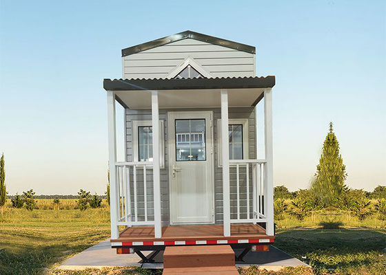 Klaar Gemaakt Staalkader Prefab Uiterst klein Huis met Aanhangwagen op Wielen Kleine Huizen voor Verkoop