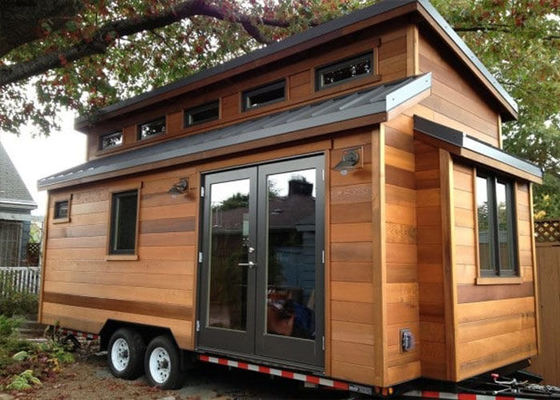 Het geprefabriceerde Mini House Modular Prefabricated Light-Uiterst kleine Huis van de Staalstructuur op Wielen