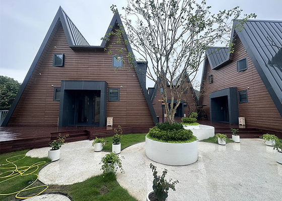 Prefab A Frame House met licht staal frame vervaardigde huizen kit voor kamperen