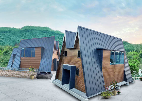 Prefab stalen modulaire woning houten bungalow met licht stalen frame een huis voor vakantie