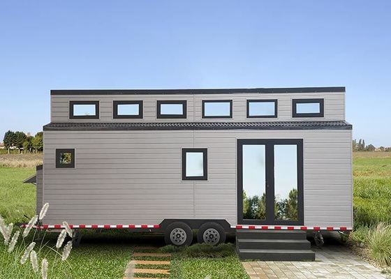 Moderne prefab modulaire woning luxe caravan klein huis op wielen verzonden door 40 FR container