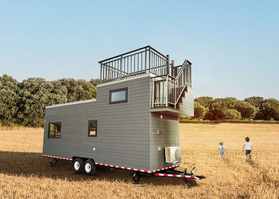 Compact modulair huis Prefabricated Tiny House On Wheels Voor mobiel wonen In de VS