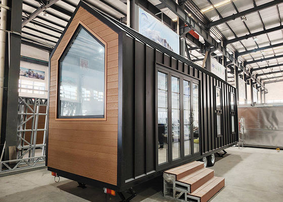 US/AS Prefab Huis Modulair Huis Klein Huis Op Trailer Met Lichte Staal Frame