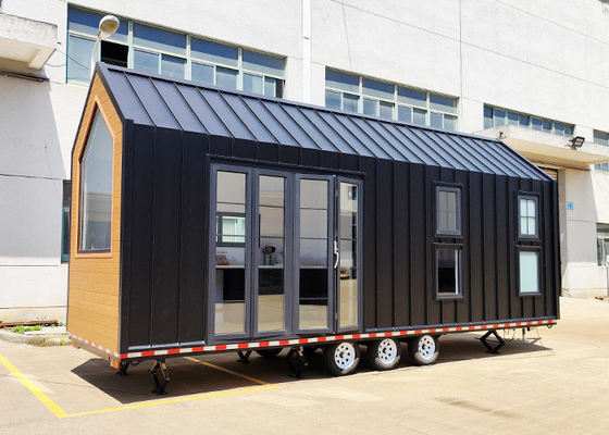 Australië standaard licht stalen structuur klein huis met aanhangwagen op wielen voor kamperen