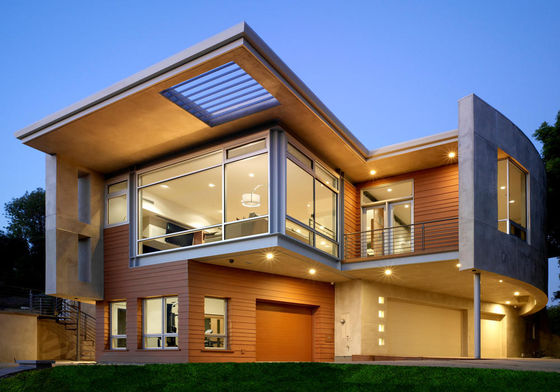 Moderne prefab huizen: Luxe villa-kits met lichtmetalen modulaire stalen huis