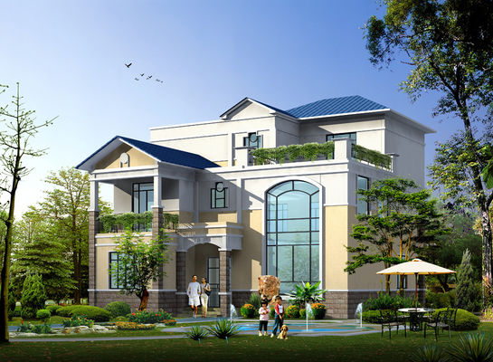 Fabriek bouwen paneelsysteem staal structuur prefab villa new design Custom House