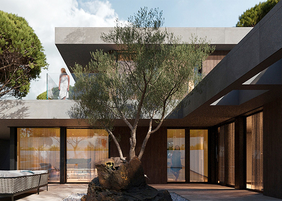 Luxe prefab huis villa eengezinshuis modulair huis staal huis Ktis