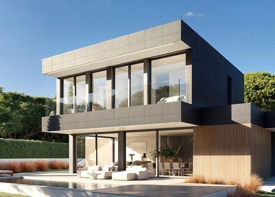 Amerikaanse standaard luxe prefab huiskits. Ruime en aanpasbare panelen met systeemplannen.