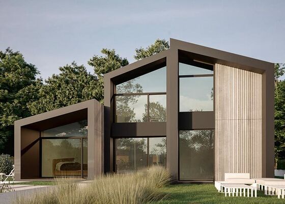 Prefabrik Villa en Kantoor Gebouw op Maat met Aluminium Buitenramen & Deuren