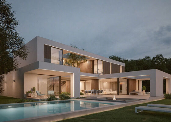 Moderne ontwerp modulair huis prefab woonhuis panelen huis kits met AS / US standaard