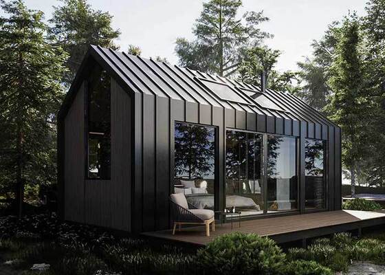 Modulaire prefab huis    licht staal frame camping hut met hoogwaardige bouwmaterialen