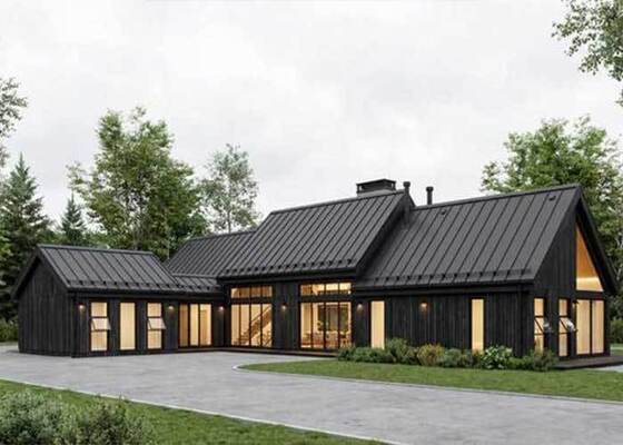 AS/US Standaard Licht Stalen Frame Prefab Huis Luxe Villa Gepaneelde Huis Kits