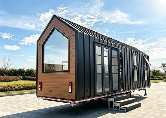 Licht stalen frame prefab kleine mobiele woning te koop | Luxe A-frame cabine klaar voor verzending