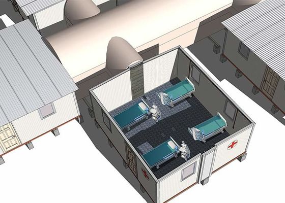 Prefab Modulair Huis Mobiele veldziekenhuis Shelter Noodhuisvesting Voor rampgebied