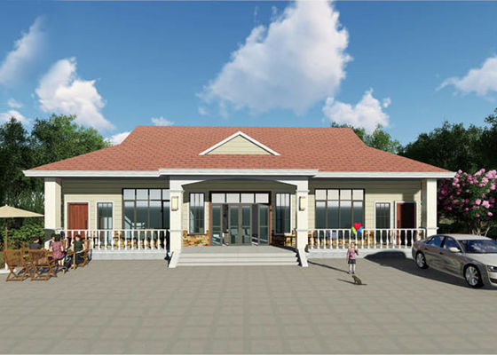 Aus Eengezinswoning Met Garage Licht Staal Prefab Modulair Huis Kits Villa Met CE-Standaard