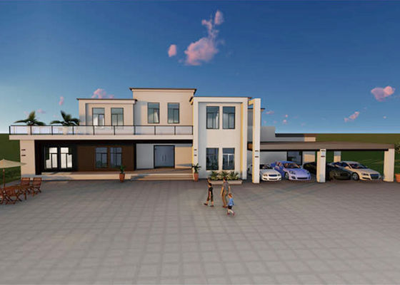 Van het de Huizen Dubbel Dek Losgemaakt Prefab Licht Staal van het tuinterras Groen Prefab het Kaderhuis