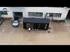 Modulair licht staalstructuur prefab huisje op wielen met trailer voor Airbnb